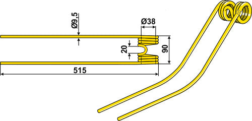 Hay rake tine Ø9,5