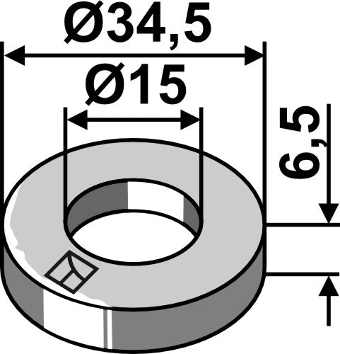 Washer Ø34,5x6,5xØ15 - HV15
