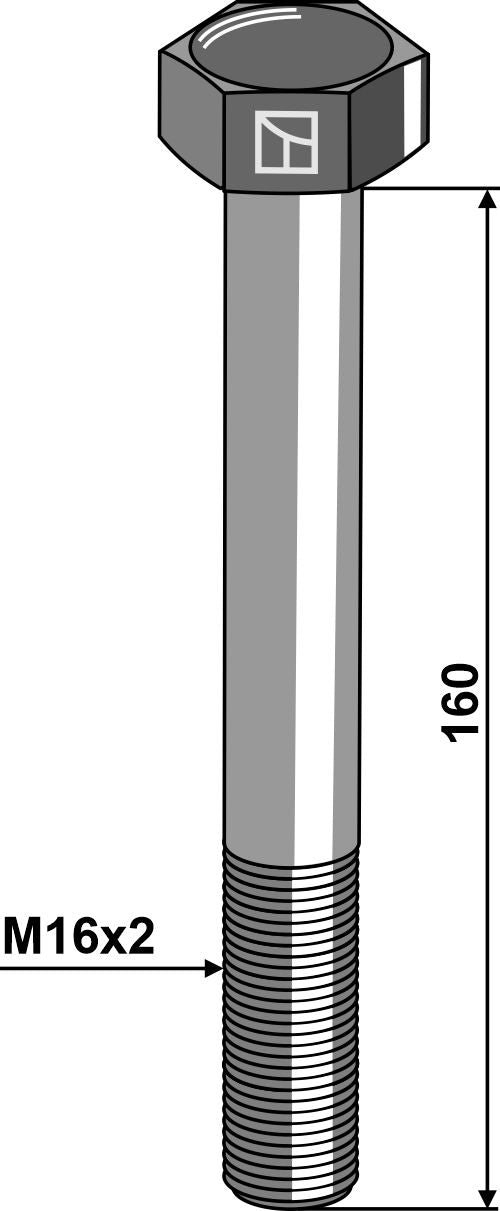 Hexagon bolt M16x2x160 without nut