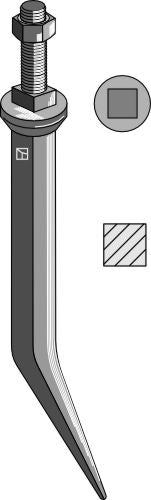 Harrow teeth from boron steel with square neck