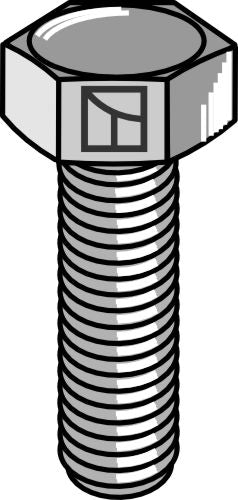 Hexagon bolt M16x2x4 without nut - Galvanized