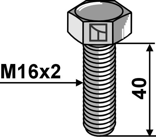 Hexagon bolt M16x2x4 without nut - Galvanized