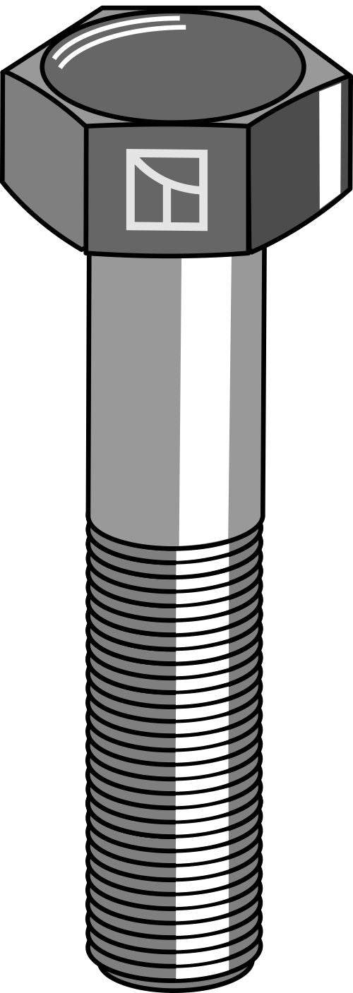 Hexagon bolt M16x2x60 without nut
