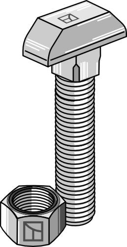 Hammer-head bolt M16x2