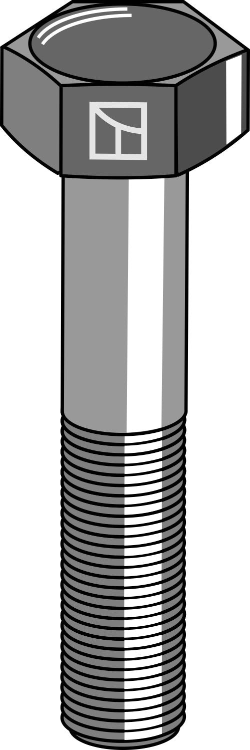 Hexagon bolt M16x2x65 without nut