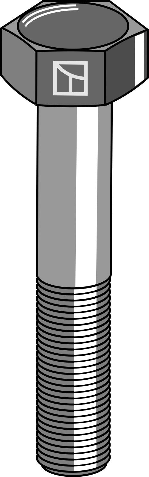 Hexagon bolt M16x2x70 without nut