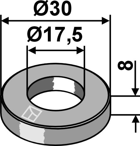 Washer Ø30x8xØ17,5 - DIN7989-2