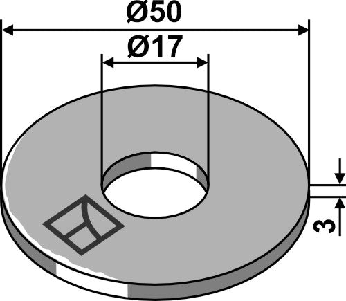 Washer Ø50x3xØ17 - DIN9021
