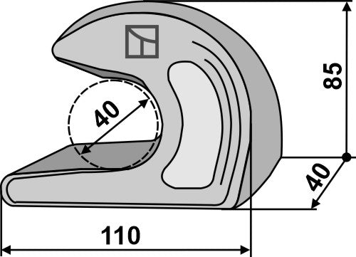 Connecting hook, forged (catch hook)