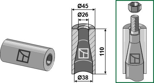 Welding bush 110mm
