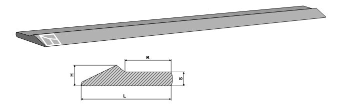 Cutting blade 254 x 57 mm