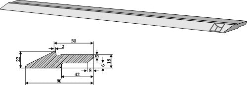 Cutting blade 90 x 22 mm