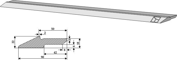 Cutting blade 90 x 22 mm