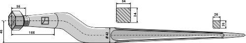 Silage tine 1010mm