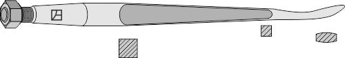 Spoon-shaped tine 1100mm