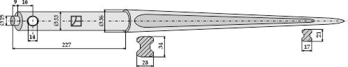 Front loading tine 1140mm