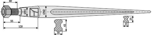 Blunt tine 1200mm