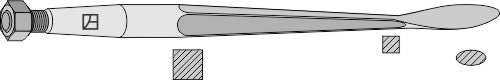 Spoon-shaped tine 1250mm