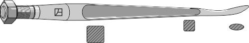 Spoon-shaped tine with cone-shaped nut
