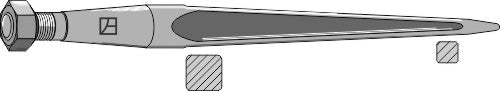 Pointed tine with cone-shaped nut