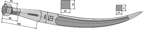 Bale grab claws 800mm