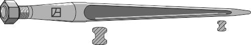 Pointed tine with cone-shaped nut