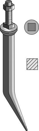 Harrow teeth from boron steel with square neck