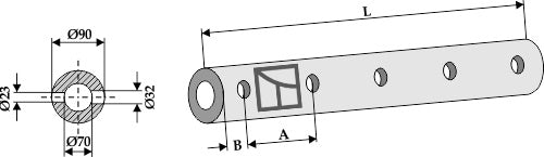 Frame tube for tine - 810 - 5