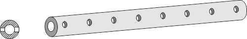 Frame tube for tine   - 1500 - 8