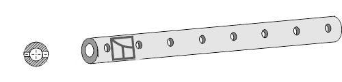 Frame tube for tine   - 1500 - 8