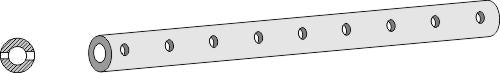 Frame tube for tine    - 1700 - 9