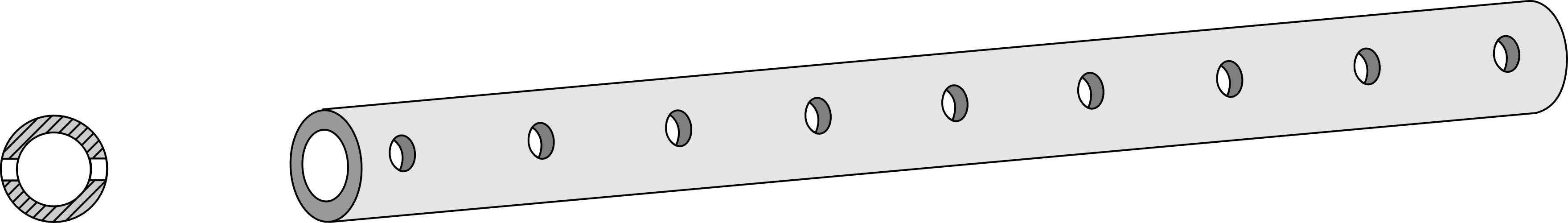 Frame tube for tine  - 1550 - 9