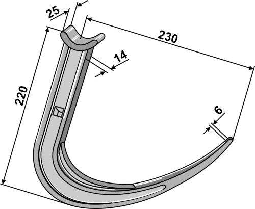 Bale grab claws 230mm