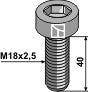 Hexagon socket bolt - M18x2,5 - 12.9