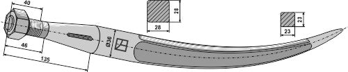 Bale grab claws 600mm