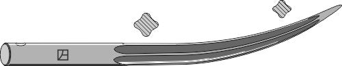 Pointed curved tine