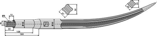Bale grab claws 680mm