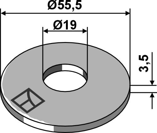 Washer Ø55,5x3,5xØ19 - ISO7093-1