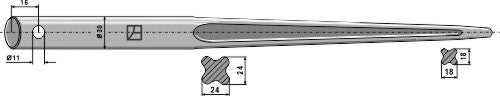 Front loading tine 760mm