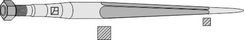 Front loading tine 640mm