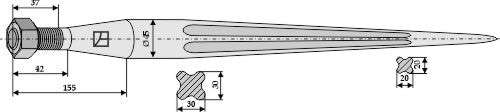 Front loading tine 820mm