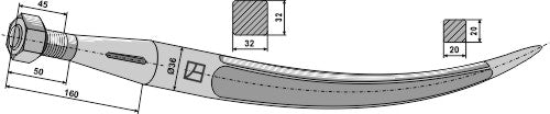 Bale grab claws 800mm