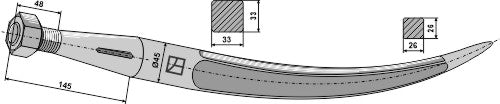 Bale grab claws 800mm