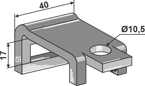 Clamp for tine 25x8
