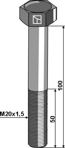 Hexagon bolt M20x1,5x100  without nut