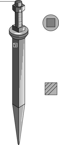 Harrow teeth from boron steel with square neck