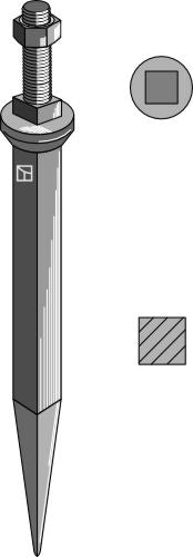 Harrow teeth from boron steel with square neck