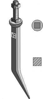 Harrow teeth from boron steel with square neck