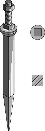 Harrow teeth from boron steel with square neck