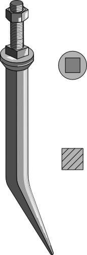 Harrow teeth from boron steel with square neck